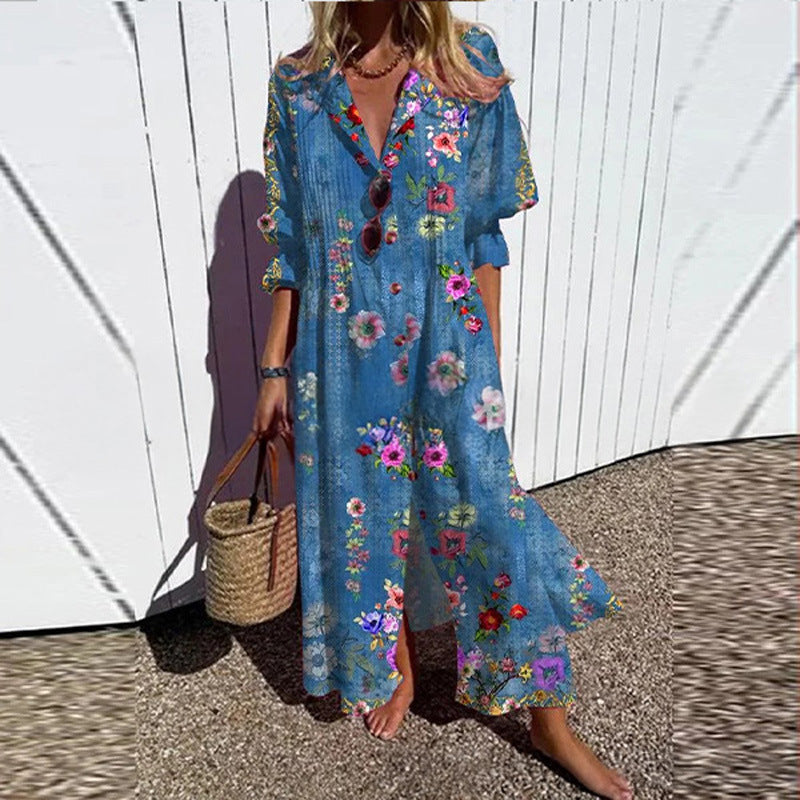 MINIMALISTISCHE VLOEIENDE MAXI-JURK VOOR DAMES