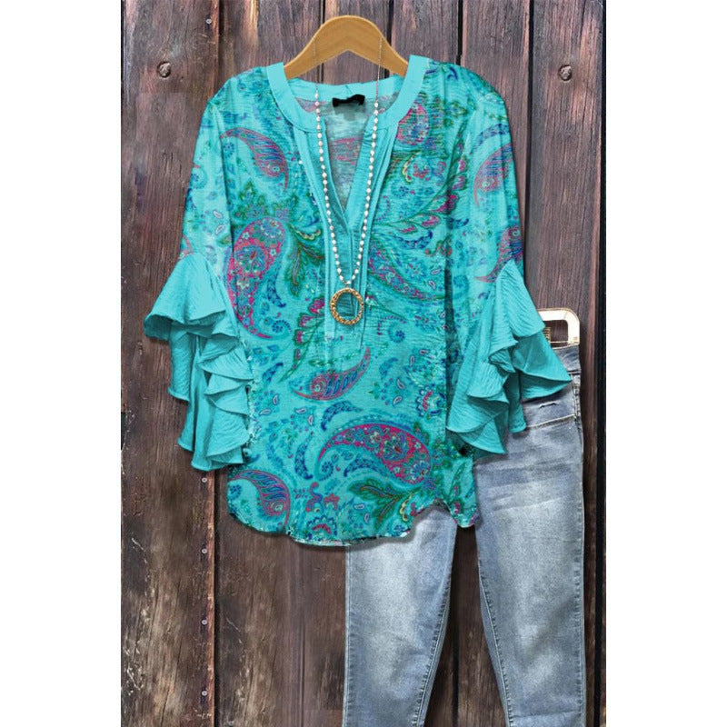 BLOUSE MET RUFFLES VOOR DAMES