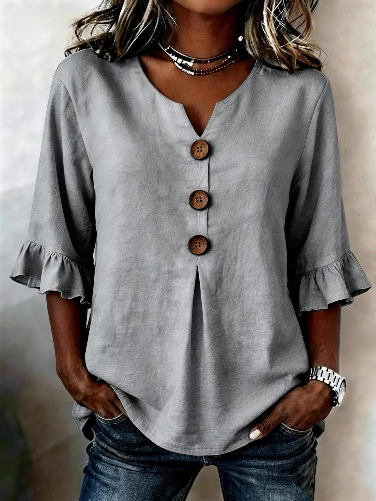 Romantische Blouse met Ruches voor Dames