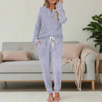 GERIBBELDE GEBREIDE LOUNGE-SET VOOR DAMES