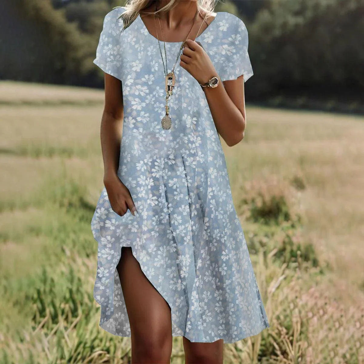 ZOMERSE MIDI-JURK VOOR DAMES