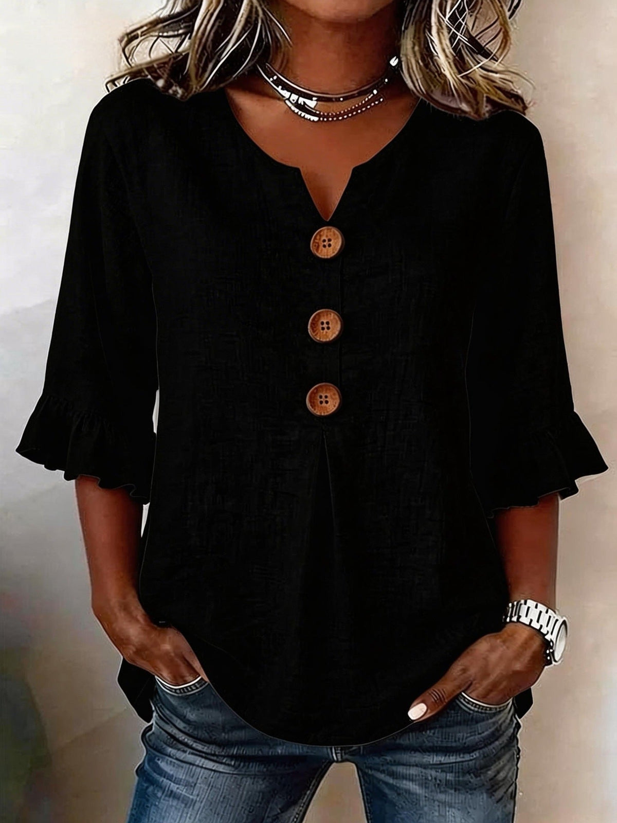 Romantische Blouse met Ruches voor Dames