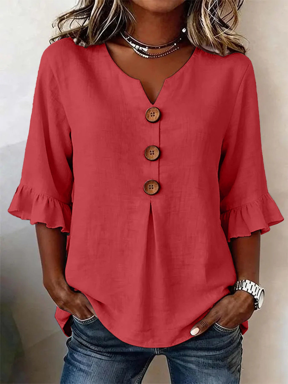 Romantische Blouse met Ruches voor Dames