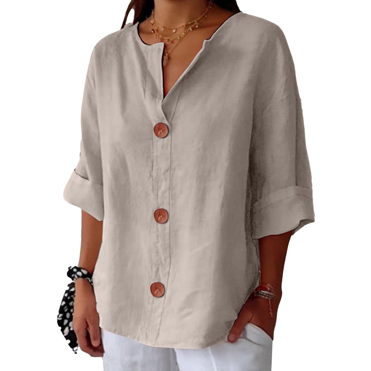 Dames T-shirt met V-hals