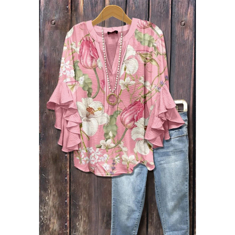 BLOUSE MET RUFFLES VOOR DAMES