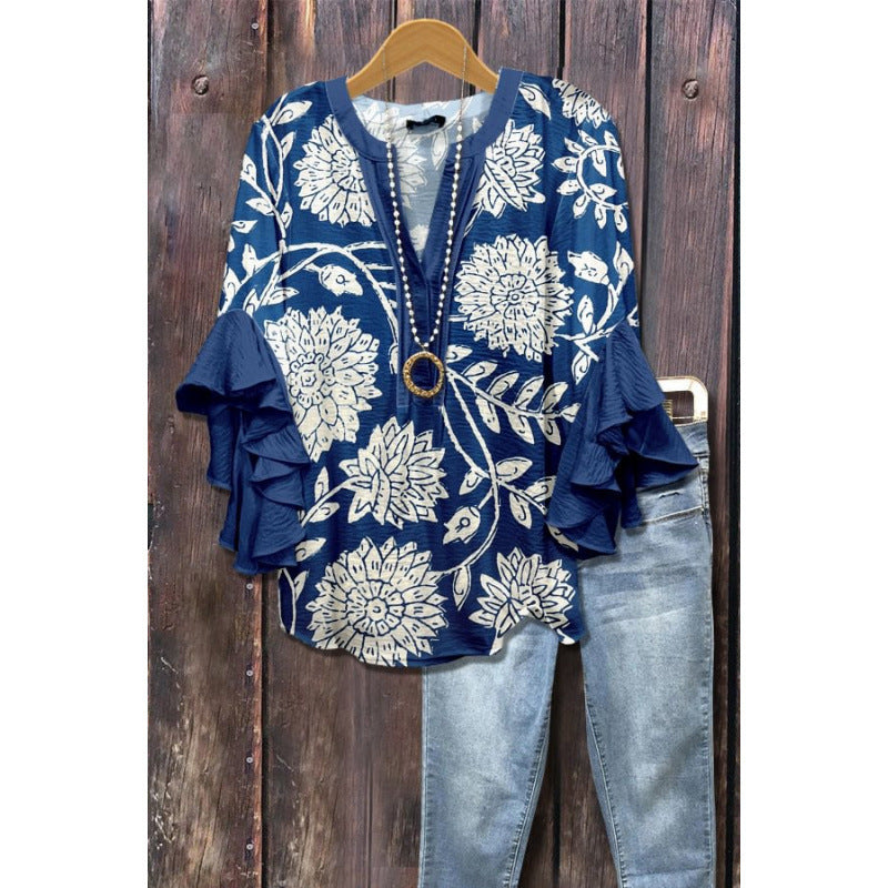 BLOUSE MET RUFFLES VOOR DAMES