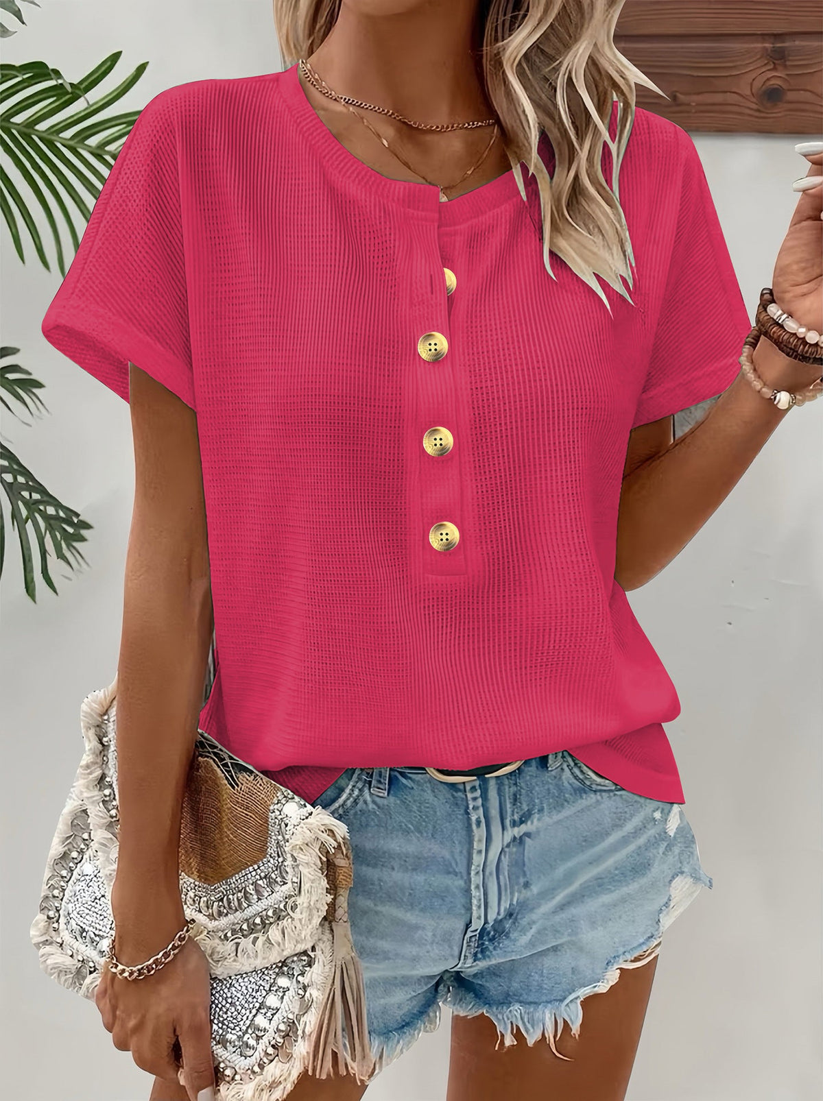 T-shirt met V-hals voor dames