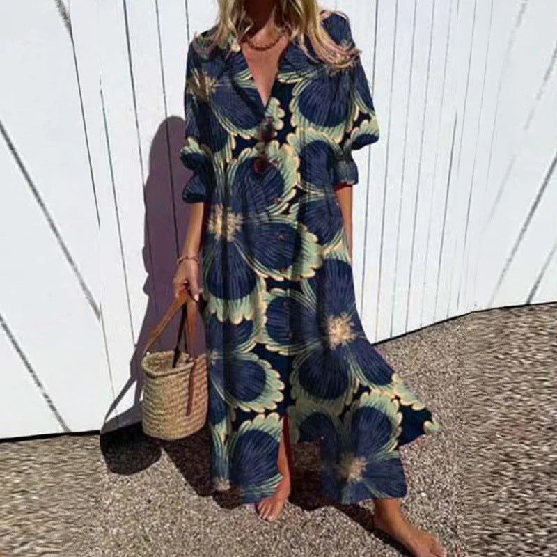 MINIMALISTISCHE VLOEIENDE MAXI-JURK VOOR DAMES