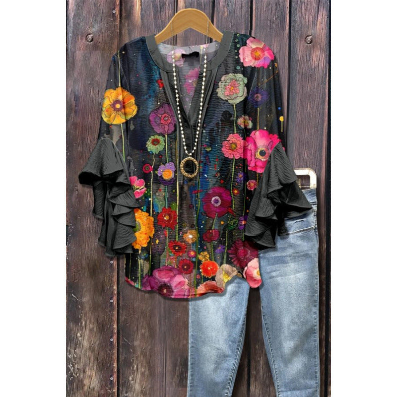 BLOUSE MET RUFFLES VOOR DAMES