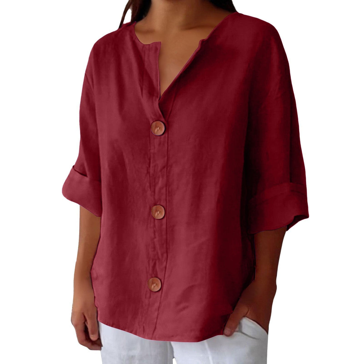 Dames T-shirt met V-hals