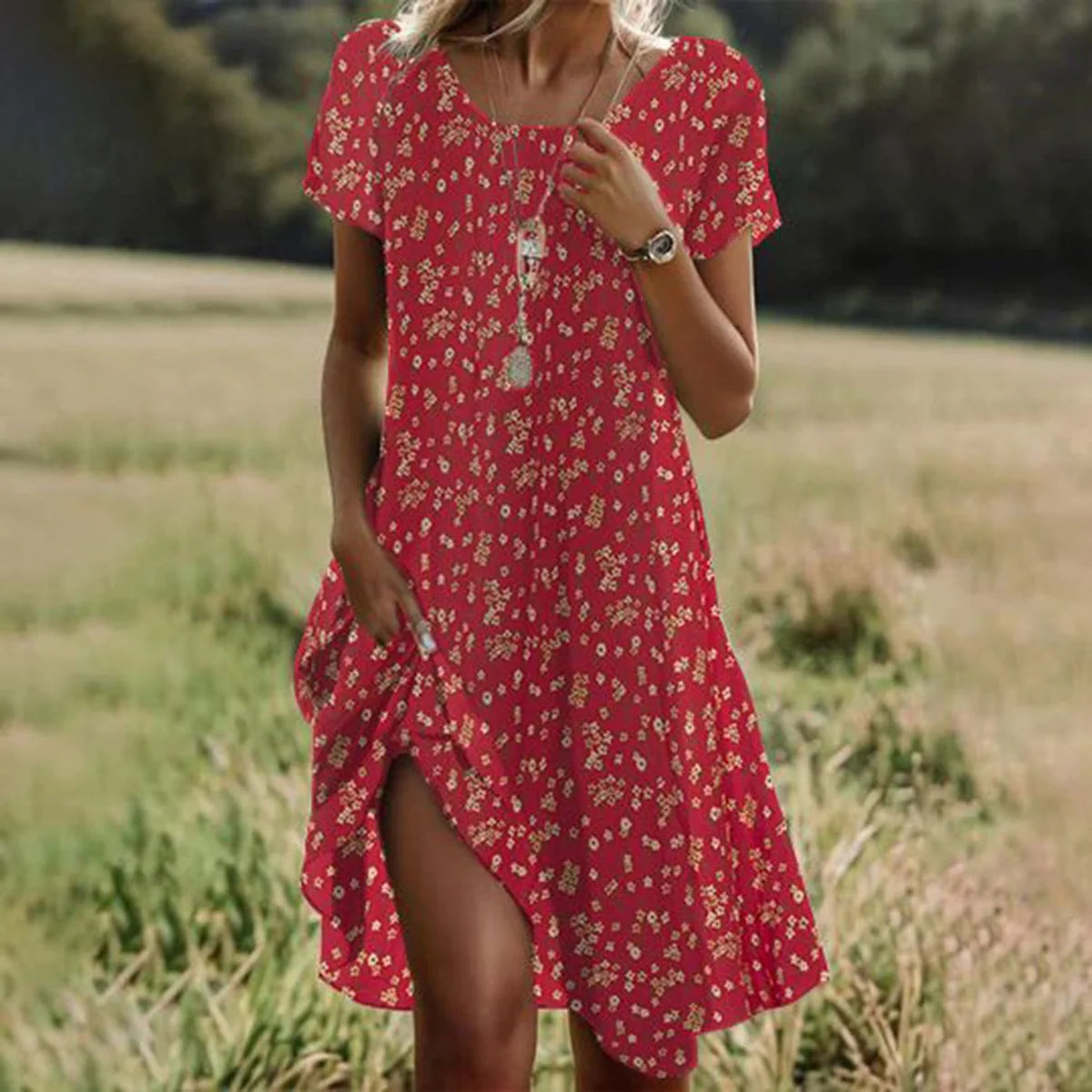 ZOMERSE MIDI-JURK VOOR DAMES