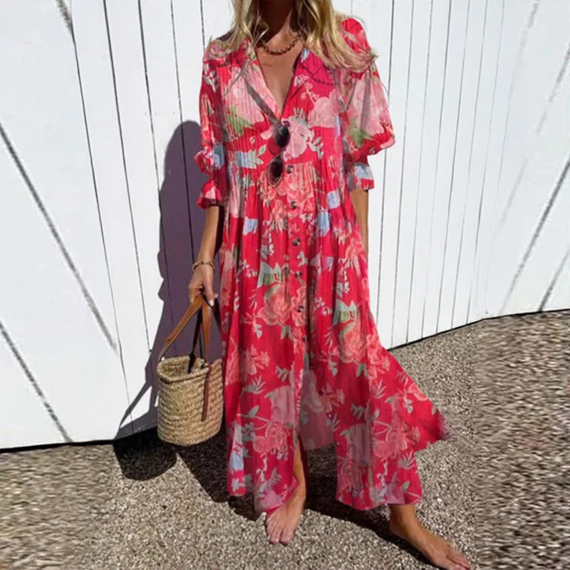MINIMALISTISCHE VLOEIENDE MAXI-JURK VOOR DAMES