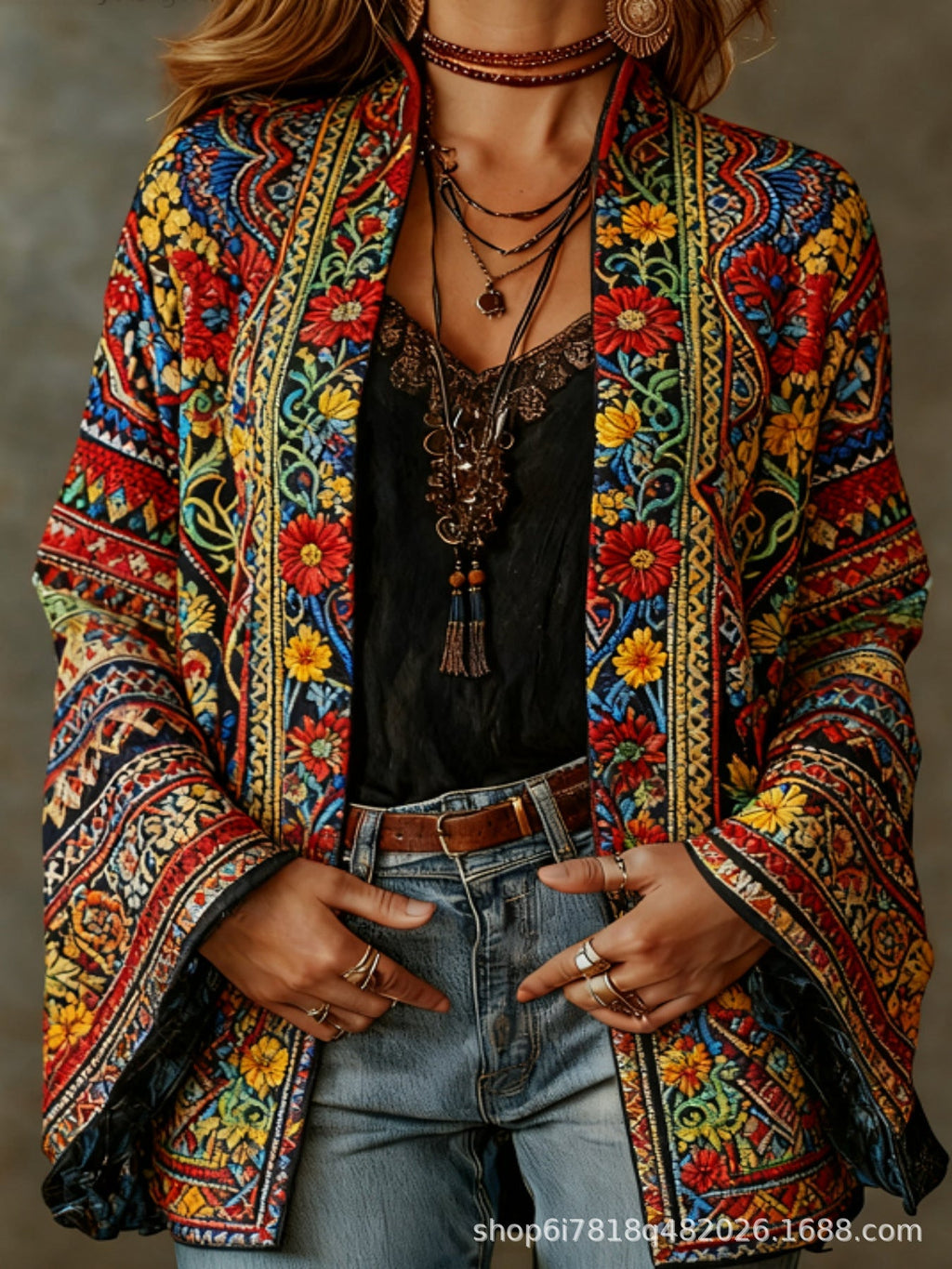 BOHO FLANELEN JAS VOOR DAMES