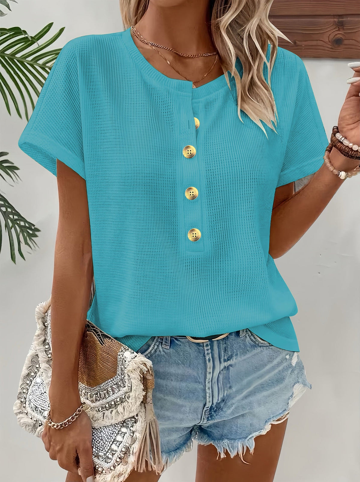 T-shirt met V-hals voor dames
