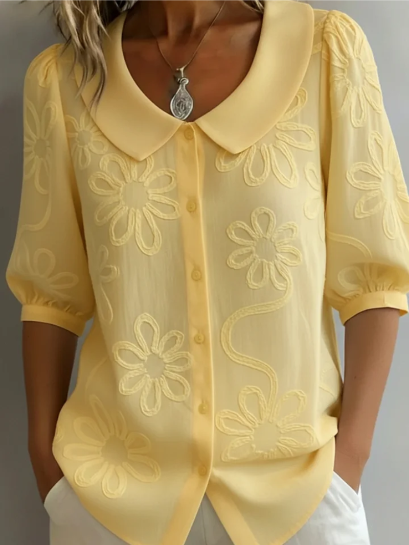 Dames top met bloemenprint en ronde hals