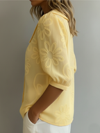 Dames top met bloemenprint en ronde hals