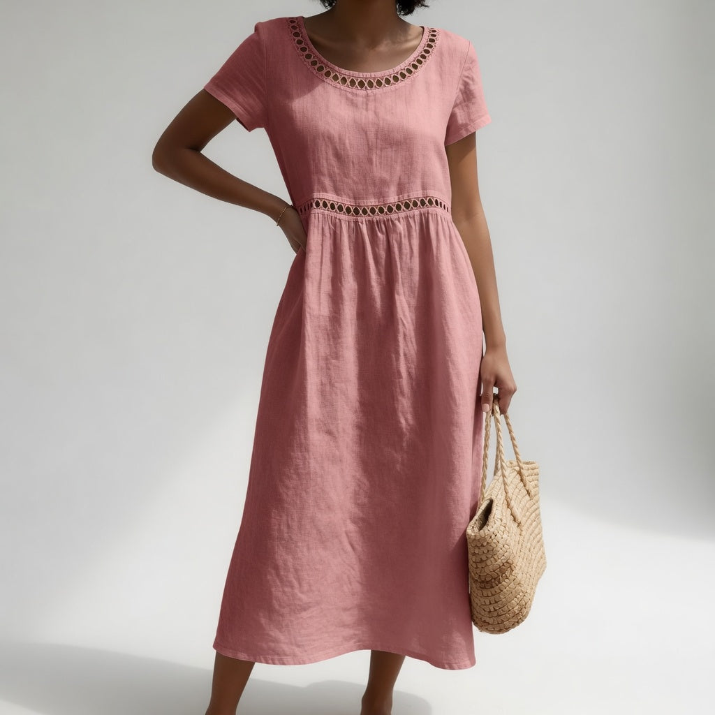 MODERNE GEBORDUURDE JURK VOOR DAMES