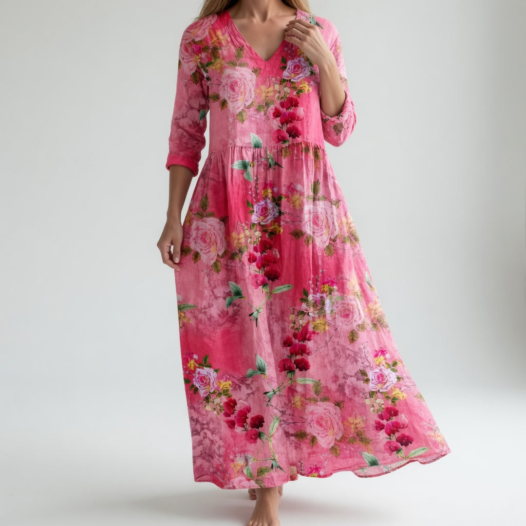 MAXI-JURK MET BLOEMENPRINT VOOR DAMES