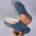 Warme orthopedische pantoffels in blauw