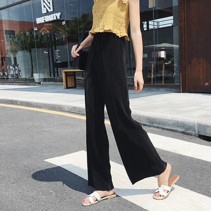 BREDE PANTALON MET PLOOIEN VOOR DAMES