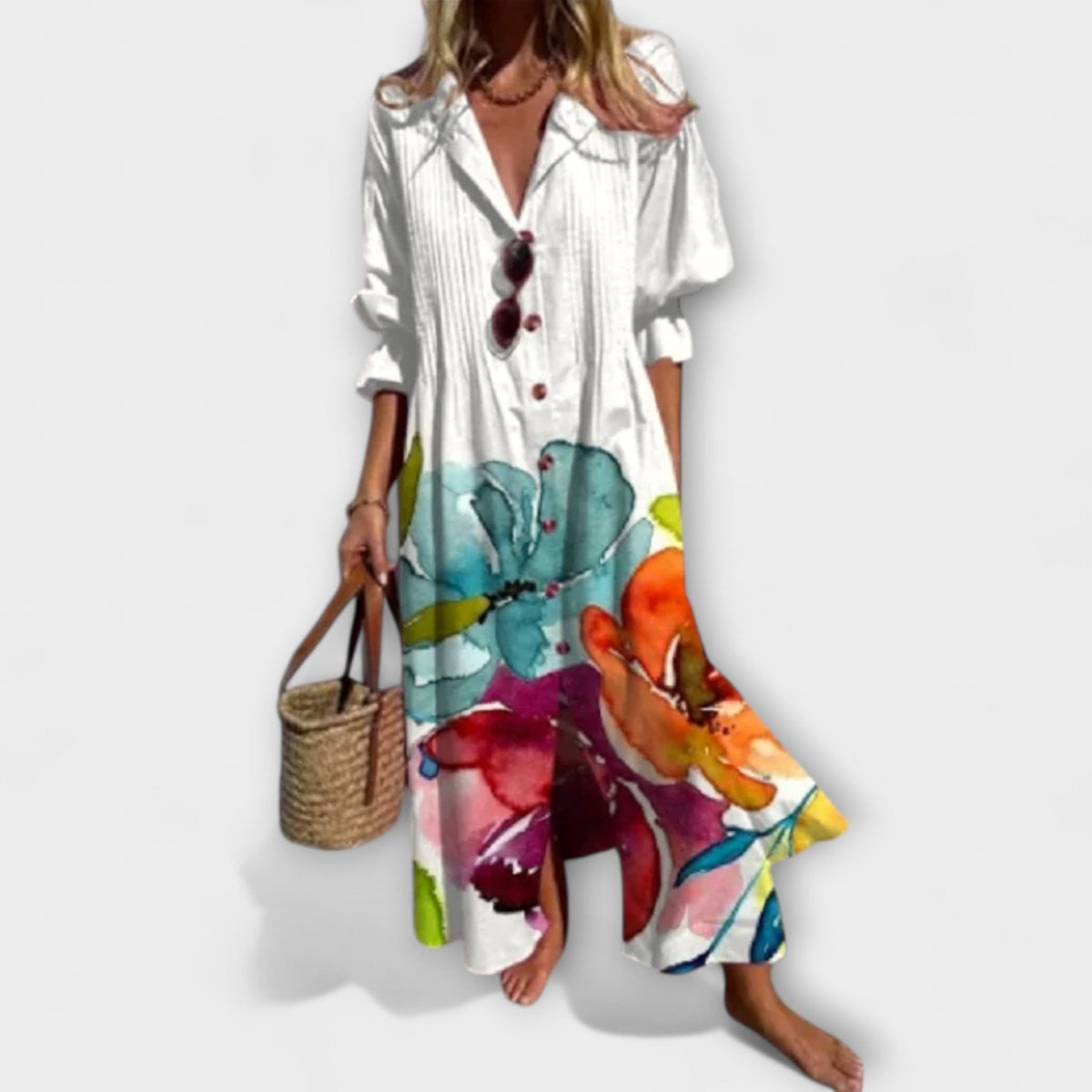 MINIMALISTISCHE VLOEIENDE MAXI-JURK VOOR DAMES