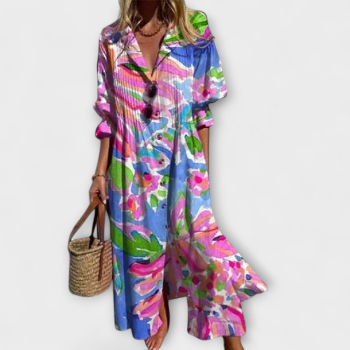MINIMALISTISCHE VLOEIENDE MAXI-JURK VOOR DAMES