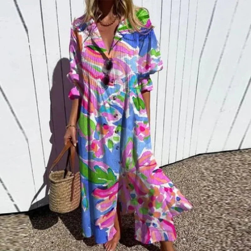 MAXI-JURK MET PRINT VOOR DAMES