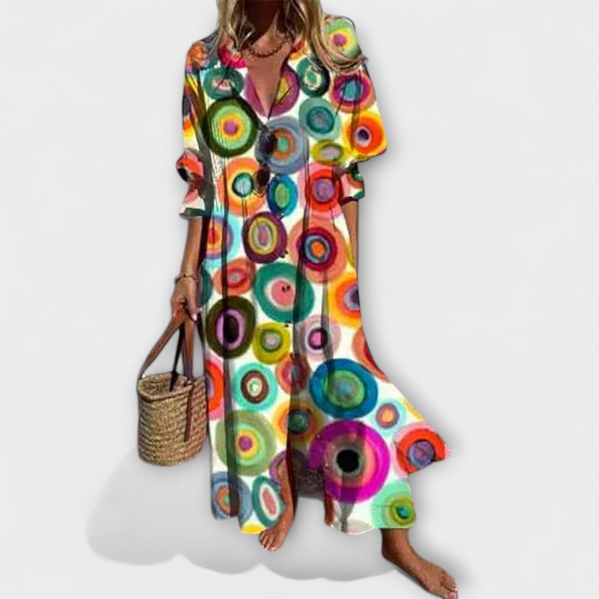 MINIMALISTISCHE VLOEIENDE MAXI-JURK VOOR DAMES