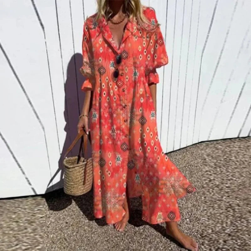 MAXI-JURK MET PRINT VOOR DAMES