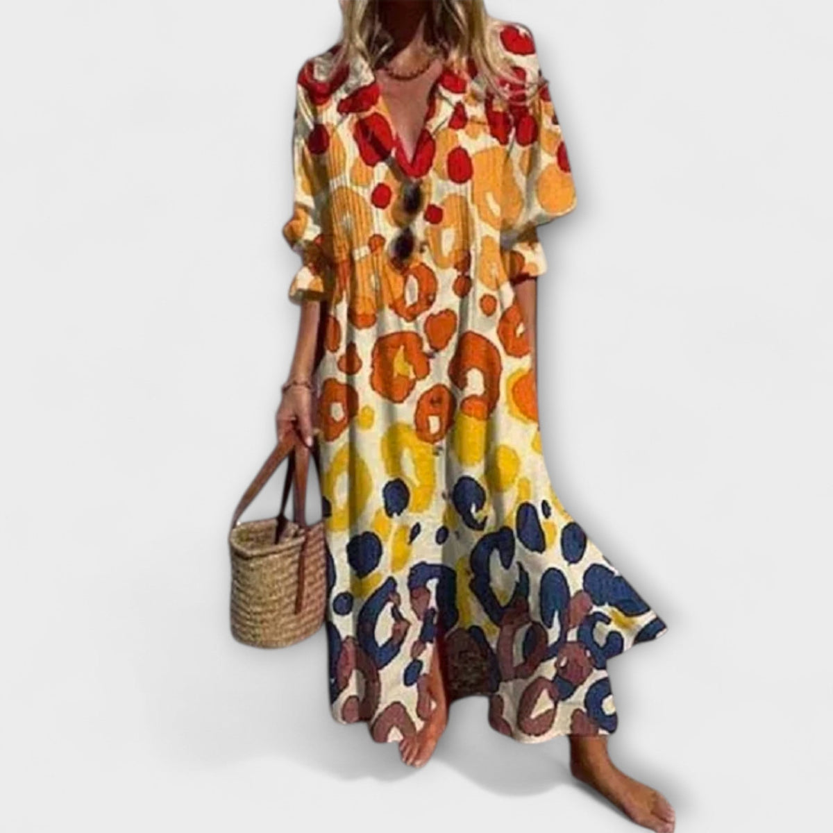 MINIMALISTISCHE VLOEIENDE MAXI-JURK VOOR DAMES