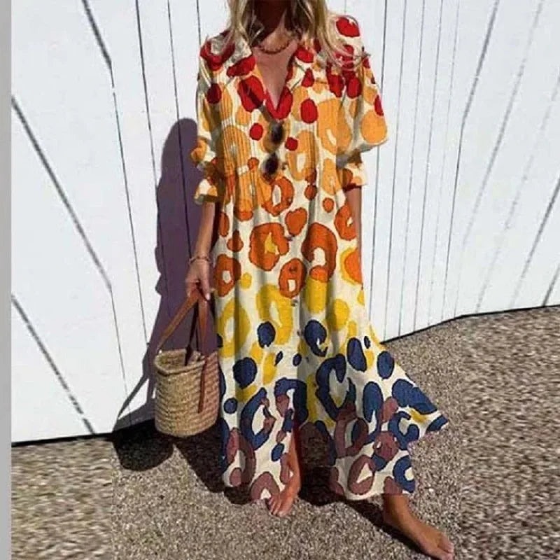 MAXI-JURK MET PRINT VOOR DAMES