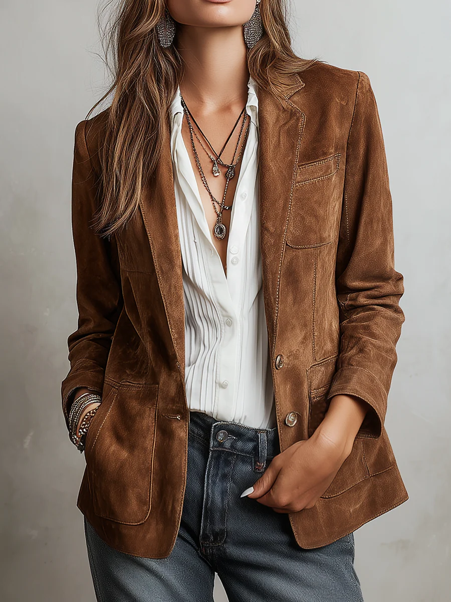 Vintage bruine blazer in bruin