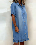 MODERNE DENIM MIDIJURK VOOR VROUWEN