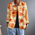 Sierlijke bloesem blouse in oranje