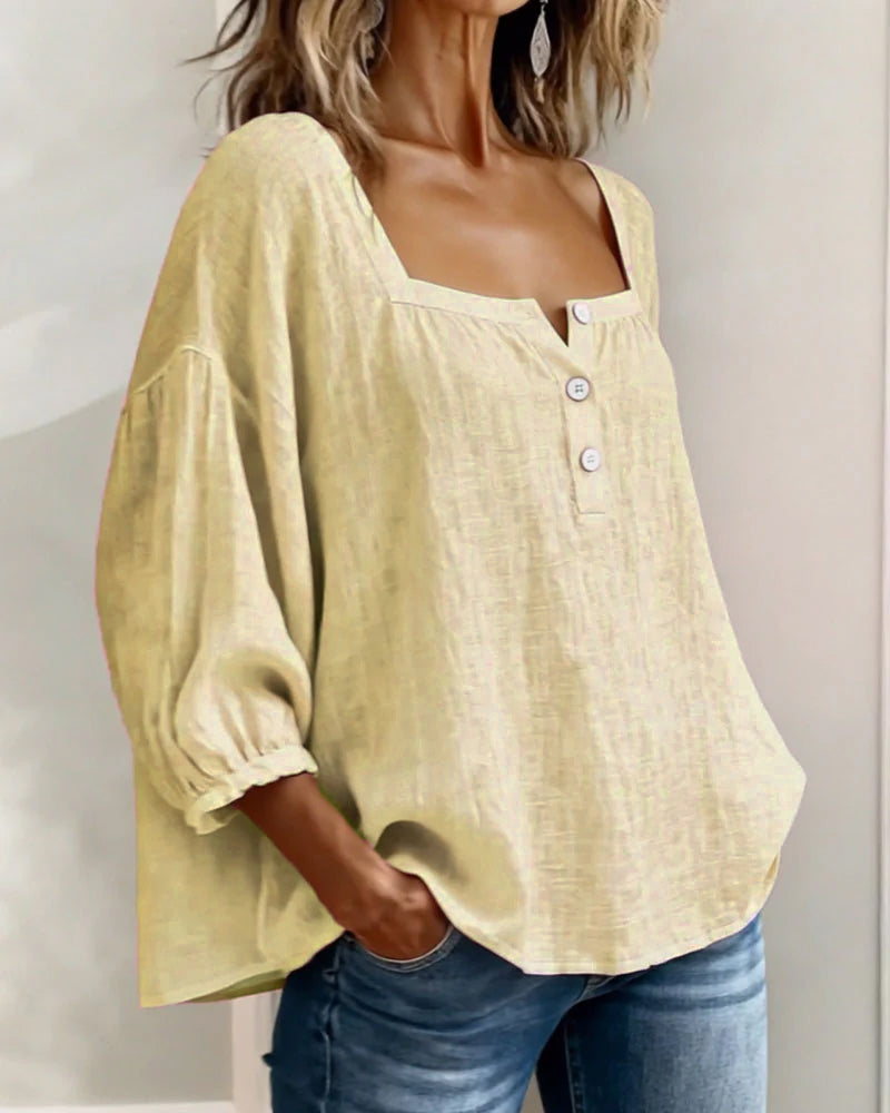 Blouse met vierkante hals voor dames