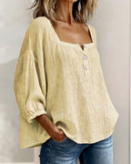 Linnen blouse met ballonmouwen voor dames