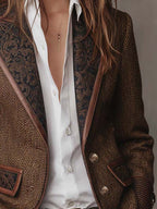 Blazer met geprinte chevron-inzetten