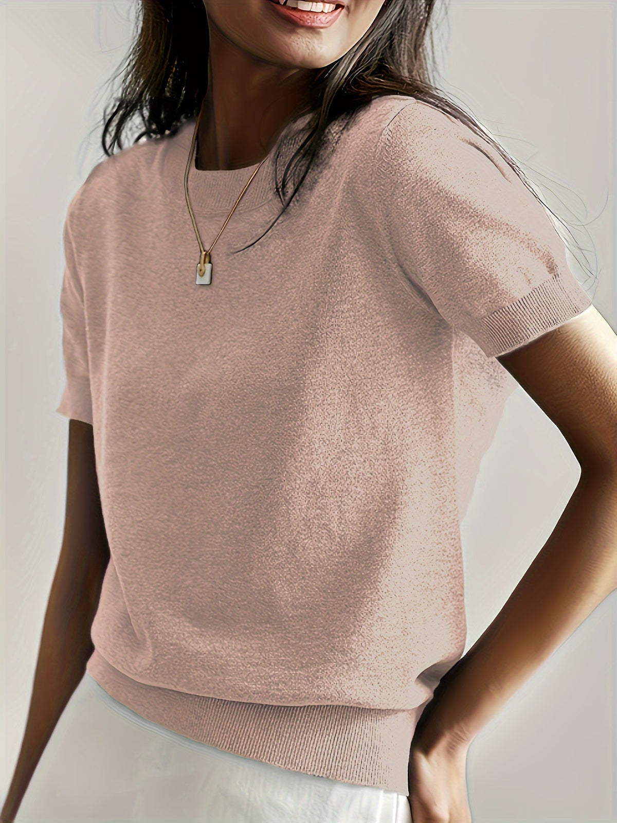 DAMES TOP MET KORTE MOUWEN