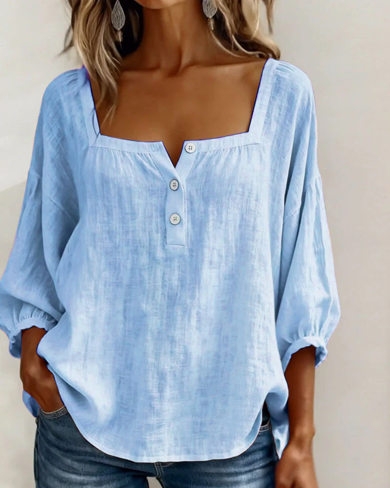Blouse met vierkante hals voor dames