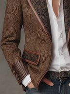 Blazer met geprinte chevron-inzetten