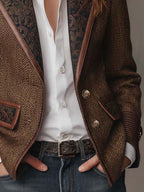 Blazer met geprinte chevron-inzetten
