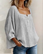 Linnen blouse met ballonmouwen voor dames