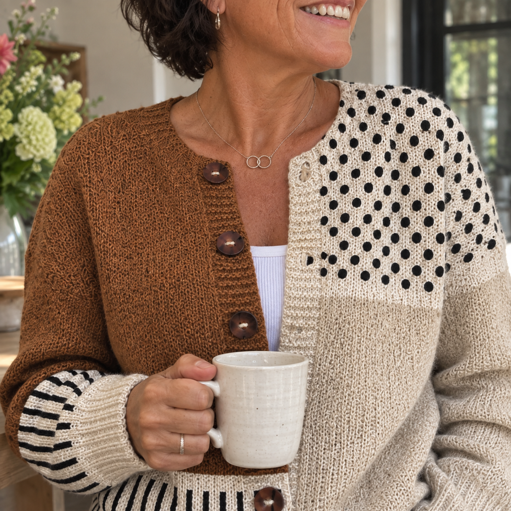 Gebreid patchwork vest