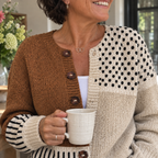 Gebreid patchwork vest