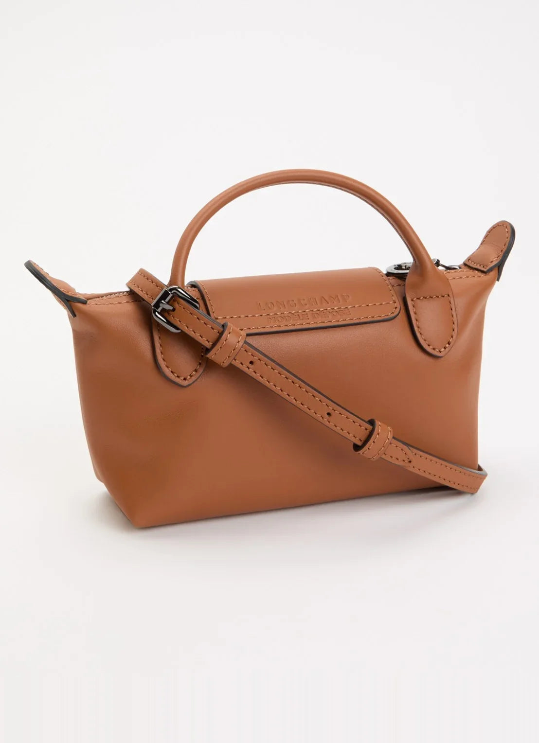Longchamp Le Pliage Mini Leather Bag – Brown