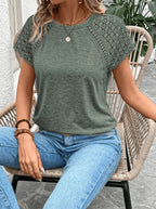 T-shirt met kanten mouwen voor dames