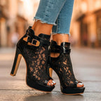 KANTEN PLATFORMSANDALEN VOOR DAMES