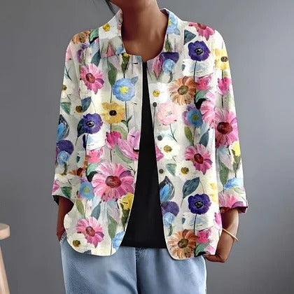 Bloemrijke blazer in bloemenprint