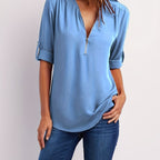 BLOUSE MET RITSSLUITING VOOR DAMES