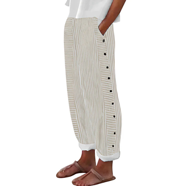 GESTREEPTE SOEPELVALLENDE BROEK VOOR DAMES